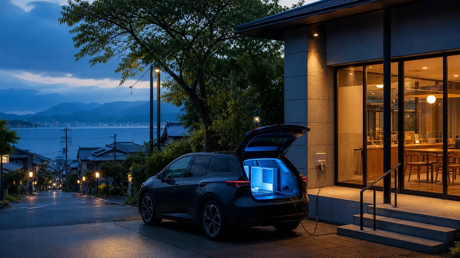 長浜Lifeの記事「長浜市と日産・滋賀日産がEV連携協定——停電時の「走る蓄電池」は市民の防災にどう効くか」のアイキャッチ写真