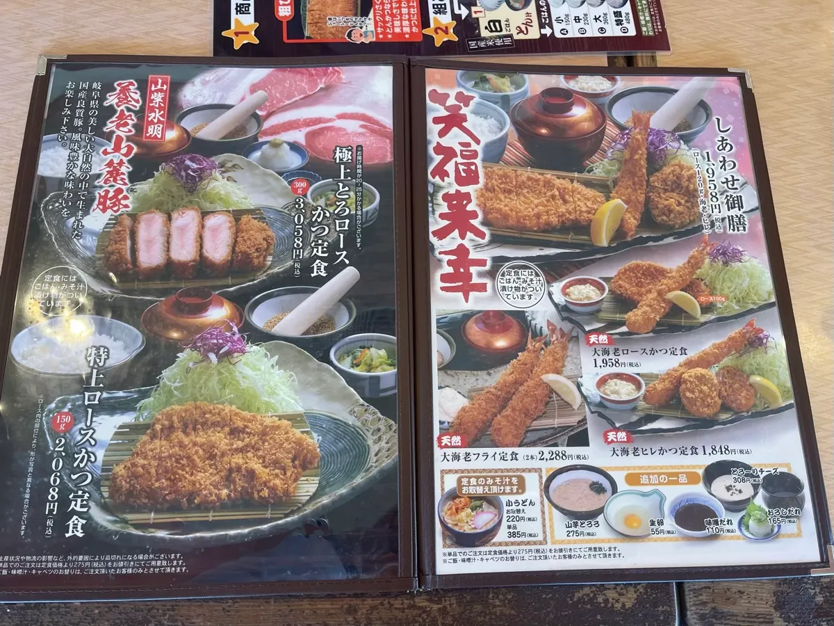 かつ源 長浜店の料理